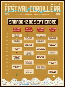 Horario Festival Cordillera sábado 2026